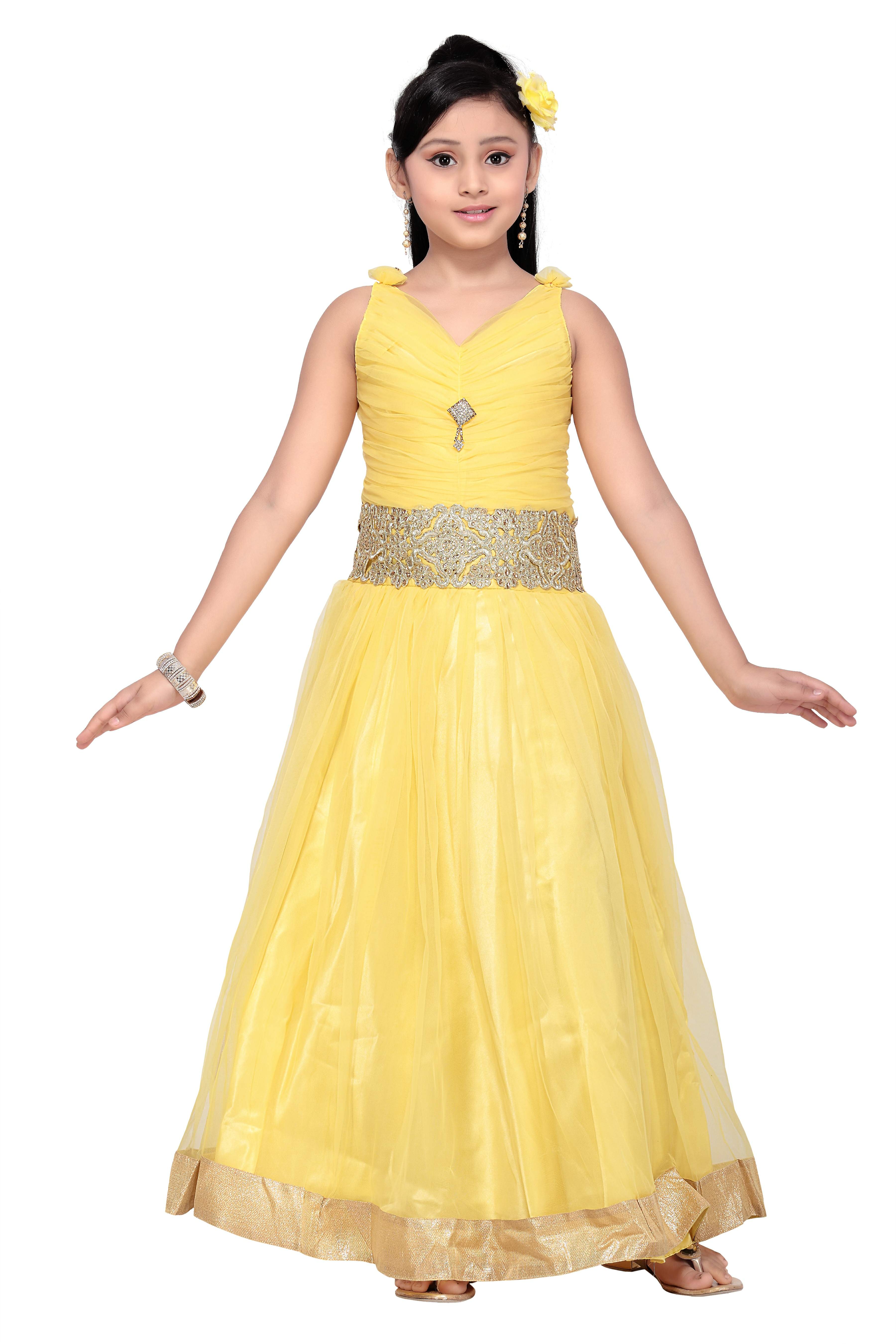 Buy Aarika Self Design Net Fabric Party Wear Ball Gown with Inner