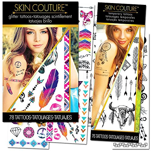 Buy Festival Temporary Tattoos Kit -- Over 150 Glitter and Classic ...
