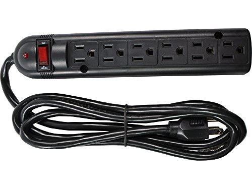 10 ft. 6-Outlet Surge Protector Power Strip, 500 Joules, Black HOU610A - The Hom 10 ft. 6-Outlet Surge Protector Power Strip, 500 Joules, Black HOU610A - The Hom