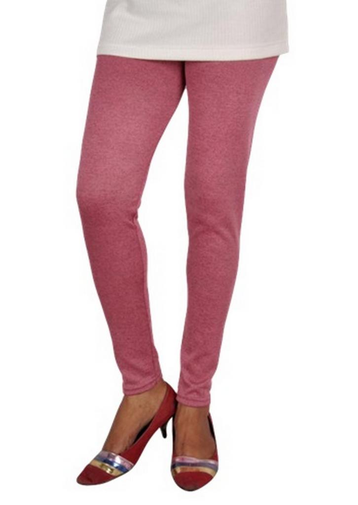 Magenta & Red Solid Woolen Leggings (Pack of 2)