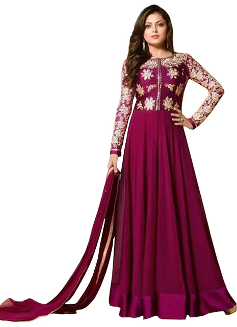 Buy Drashti Dhami Georgette With Silk Purple Anarkali Suit Online ₹2799 From Shopclues