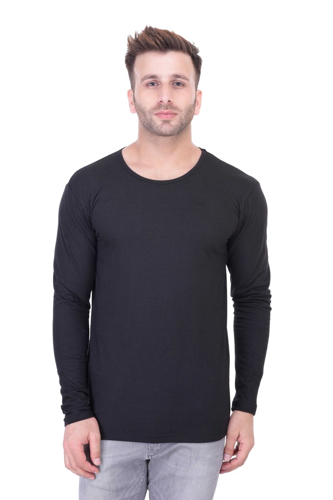 Buy Bi Fashion Black Round Neck Full Sleeve T Shirt For Men Online