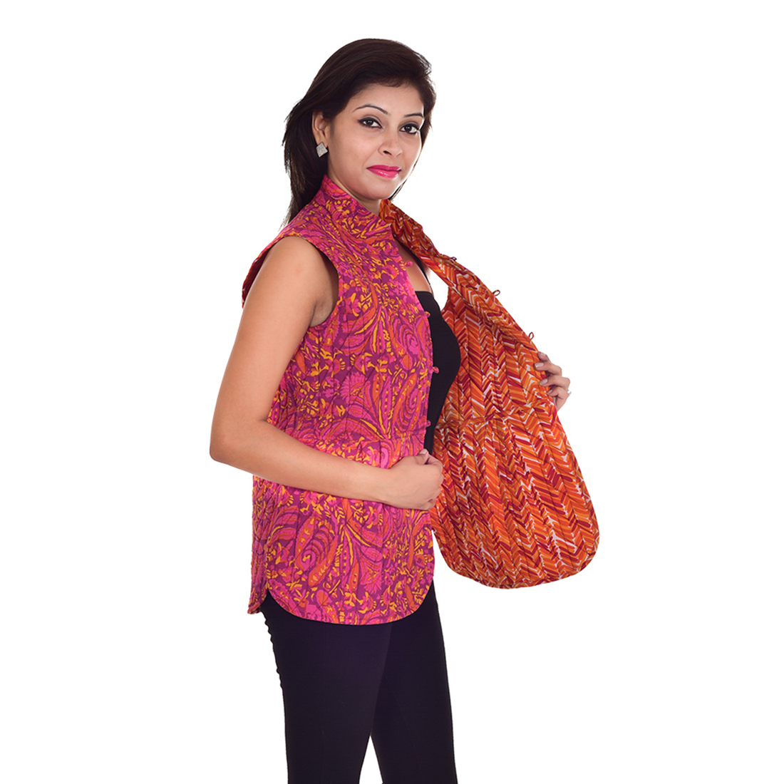 Buy jaipuri reversable quilted jacket Online ₹999 from ShopClues