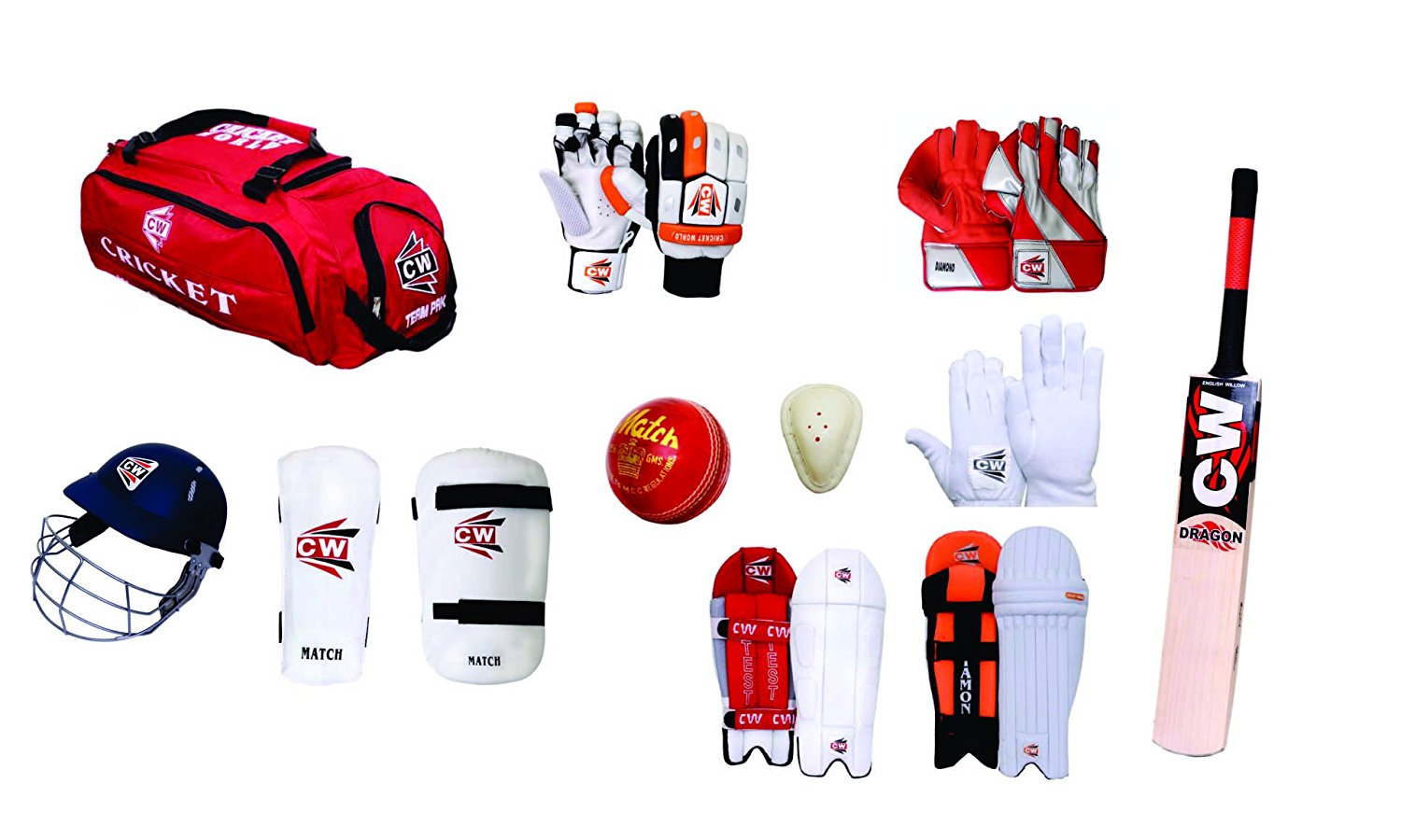 Buy CW Premium Complete Cricket Kit With English Willow Bat in Senior