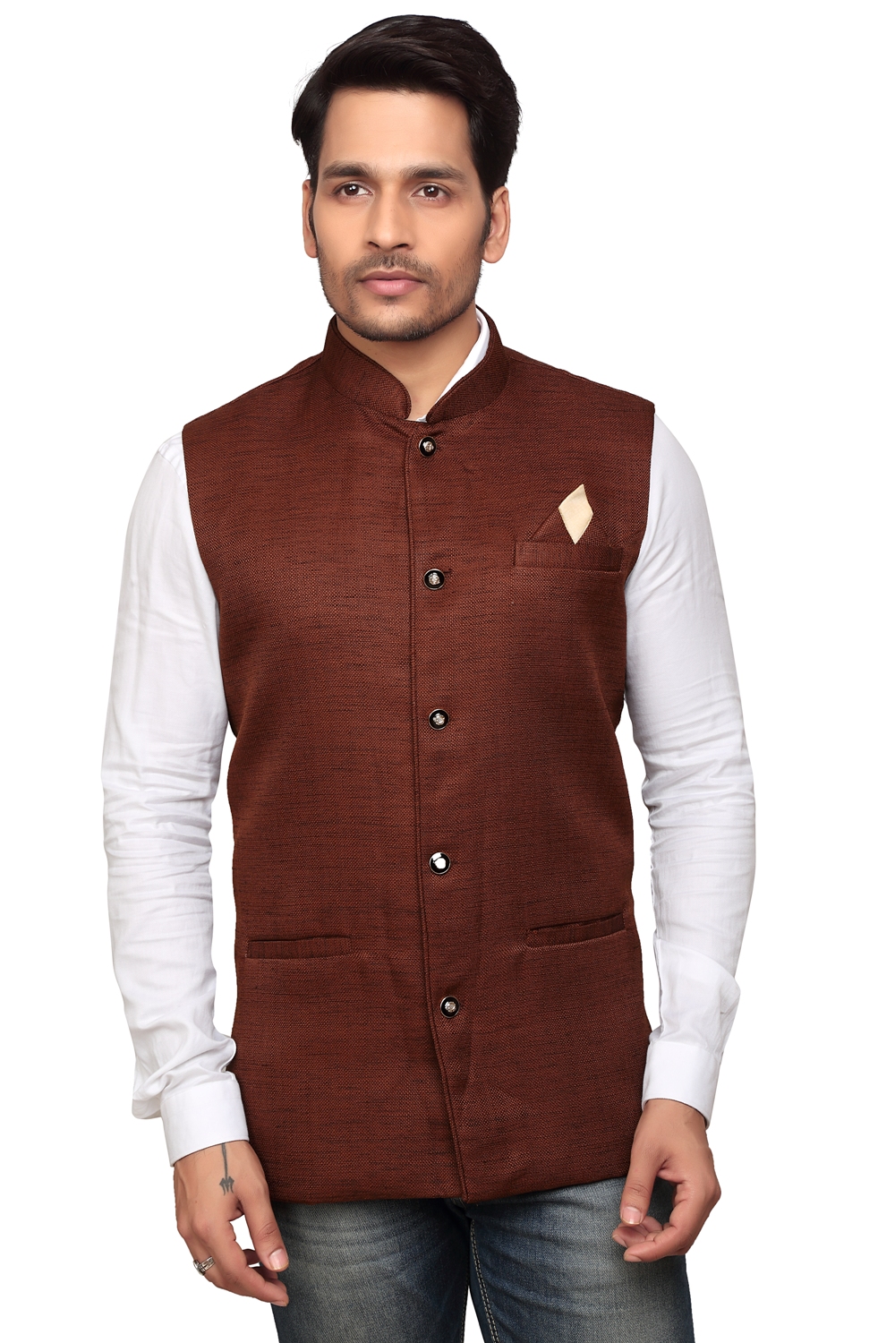Buy Trustedsnap Nehru Jacket For Men ( Brown ) Online @ ₹999 from ShopClues