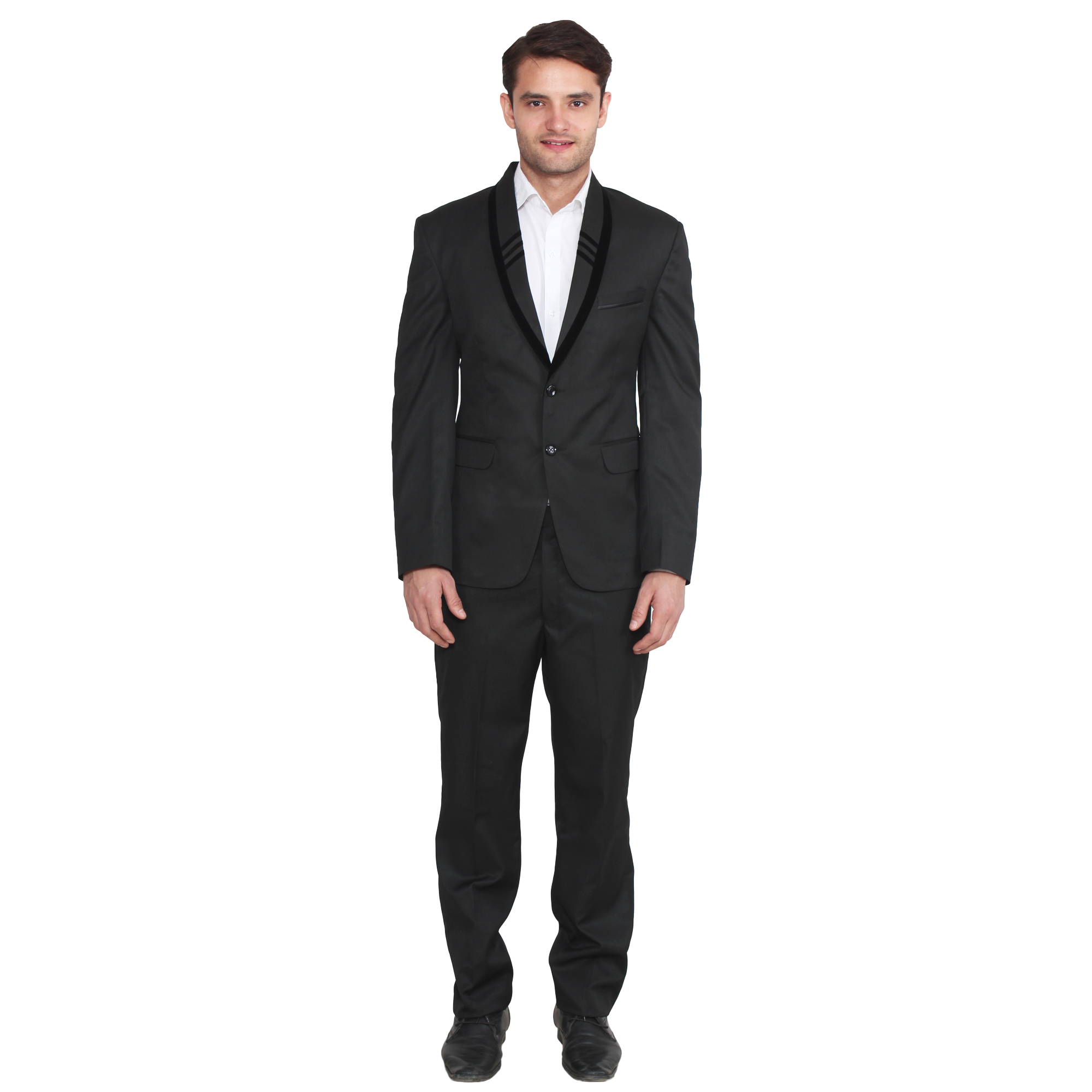 Buy Hangup Mens Solid Formal Black Suits Online @ ₹2100 from ShopClues