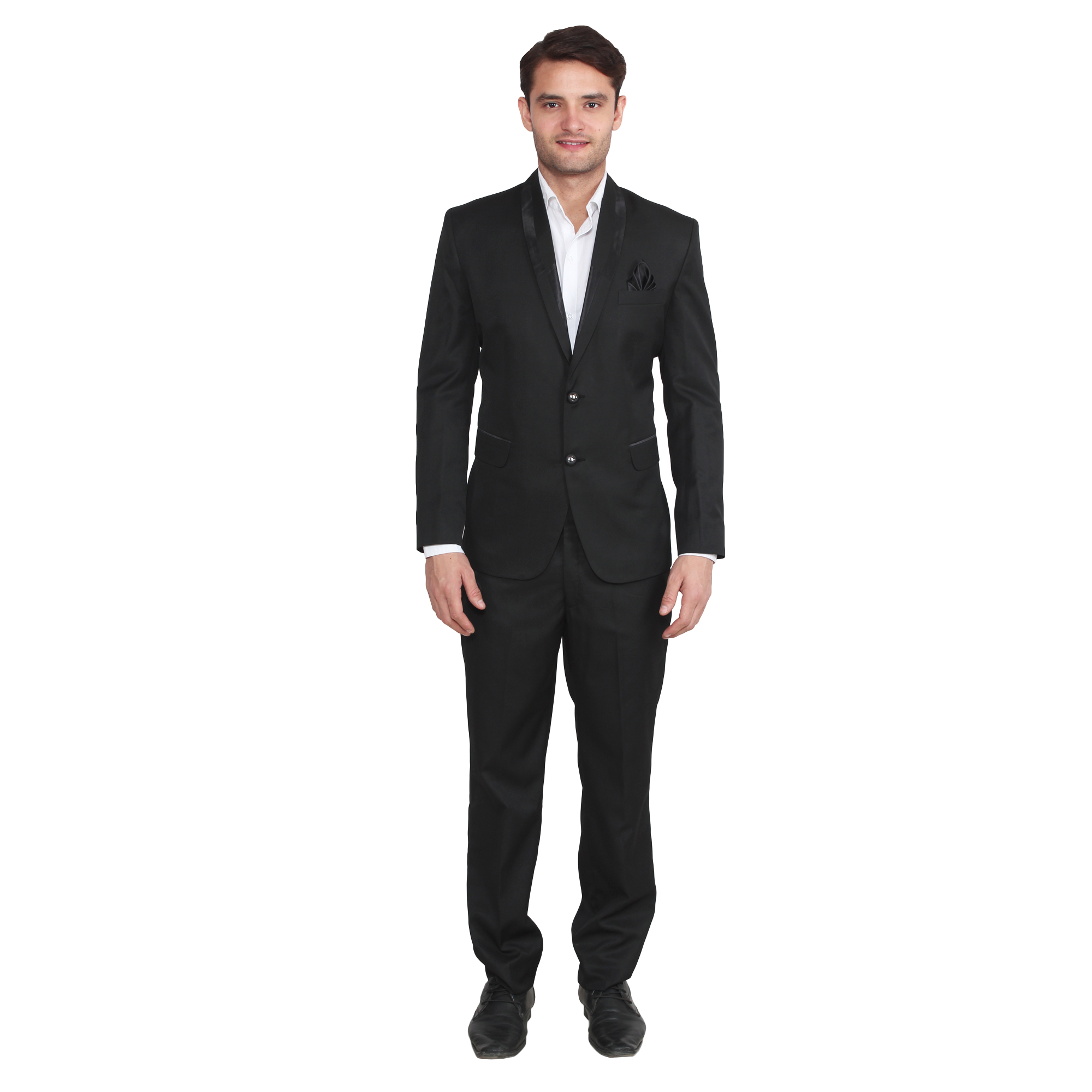 Buy Hangup Mens Solid Formal Black Suits Online @ ₹2100 from ShopClues
