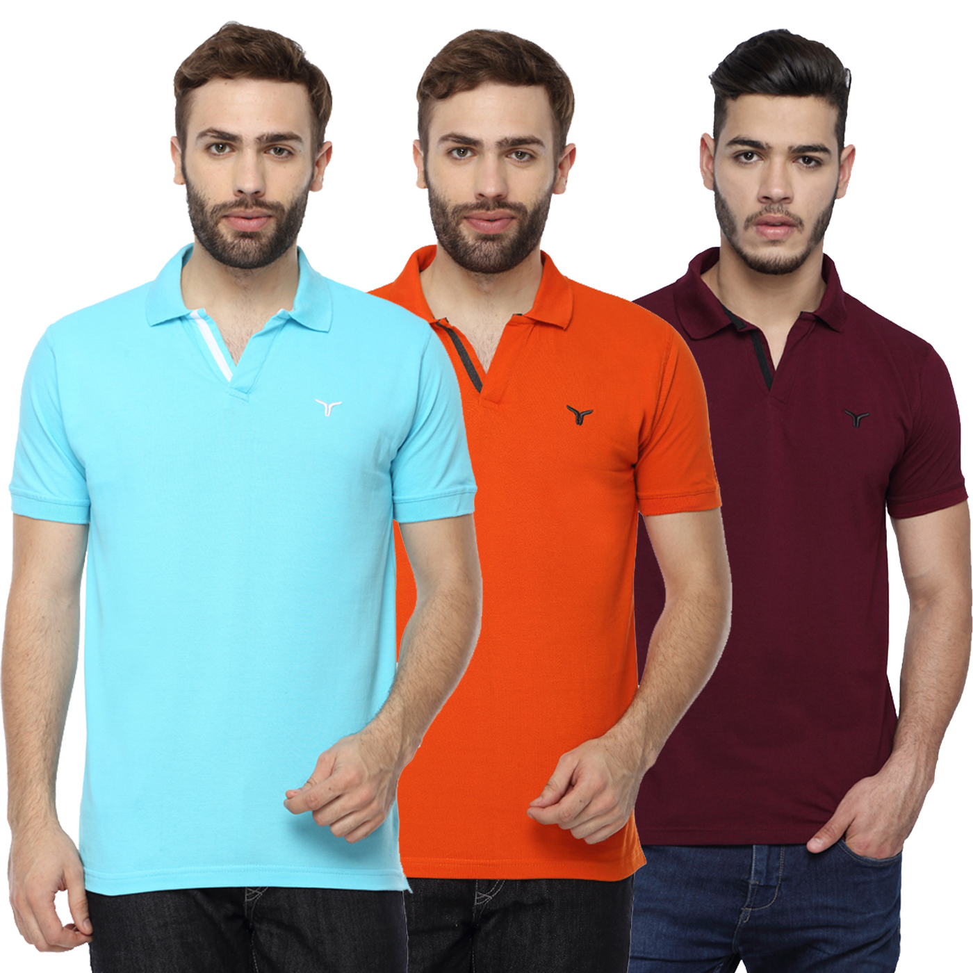 Buy Youthen Multicolor Polo Neck Half Sleeve T-Shirt for Men Online ...