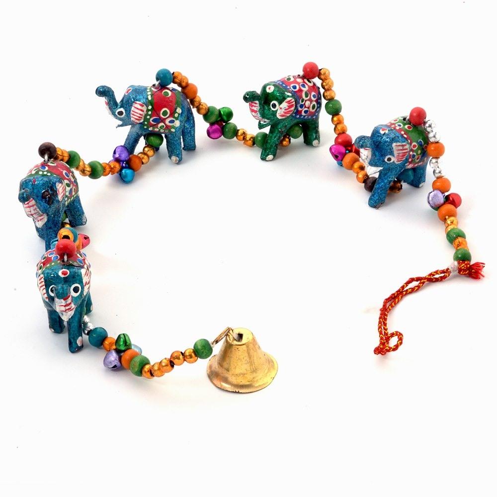 DreamKraft Porta Appendere Elefante Rajasthan - Decorazione Casa In Cartapesta 96 Cm Set Da 2 - 3