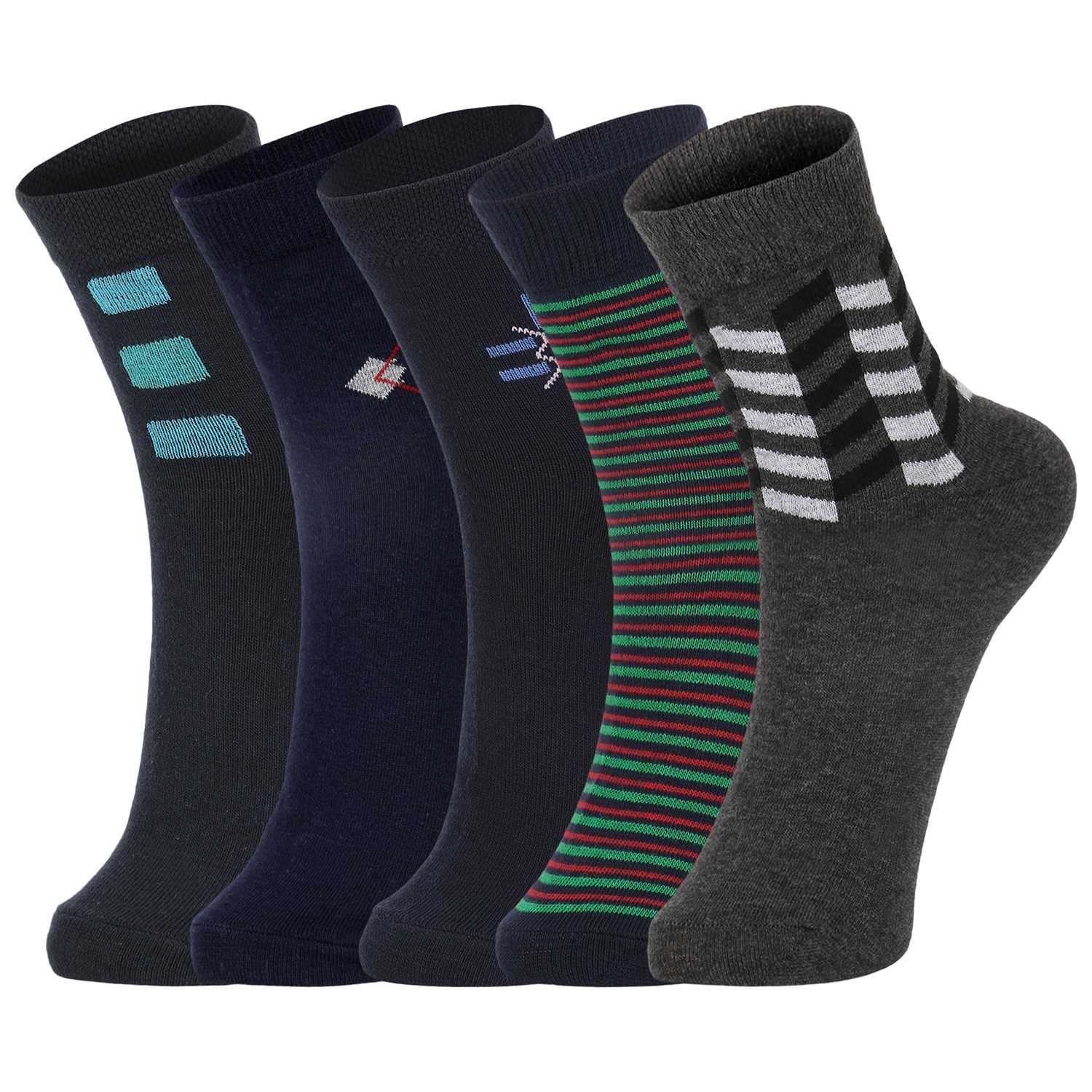 Buy DUKK Multi Pack Of 5 Ankle Socks Online @ ₹499 from ShopClues