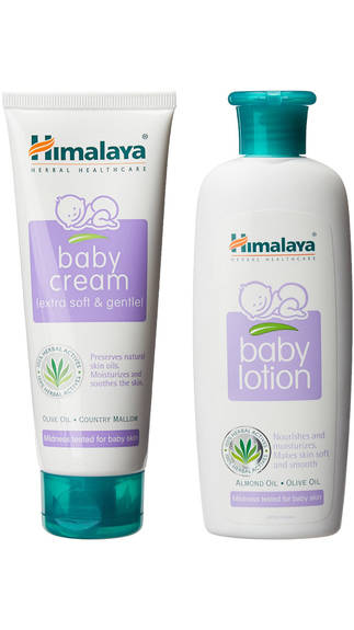 Buy Himalaya Baby Lotion (200ml) and Cream (100g) Combo (ALMOND OIL ...