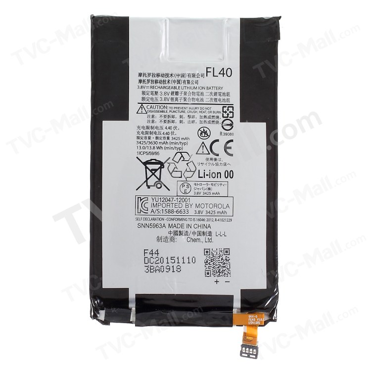 Akku-King Battery Compatible With Motorola FL40 - Li-Polymer 3500 MAh - For Droid Maxx 2, Moto X 3a, X Play, XT1560, XT1561, XT1562, XT1563, XT1565