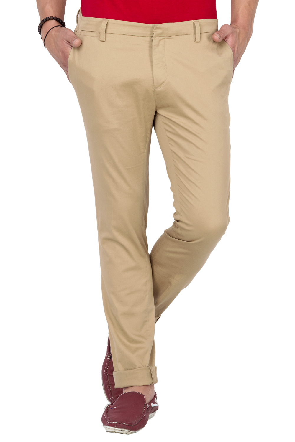 Buy Mufti Beige Slim Fit Low Rise Chinos For Men Online @ ₹769 from ...