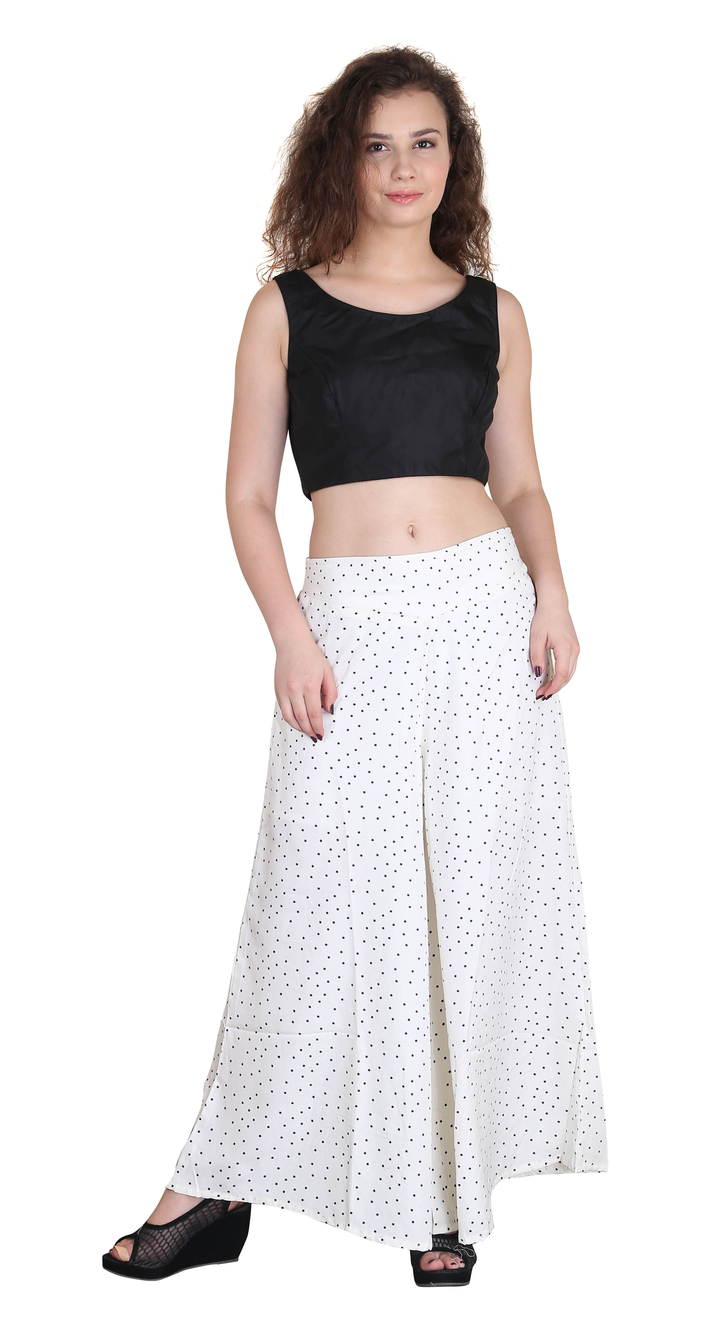 Buy Jollify PZ006WHTDOT Women plazzo Online @ ₹999 from ShopClues