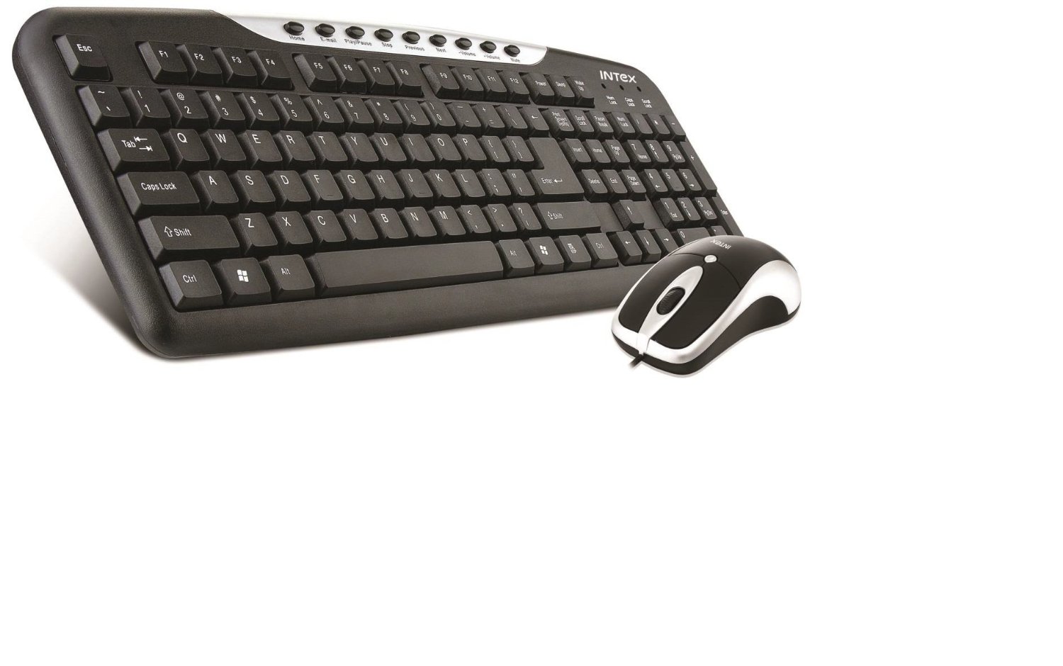 Buy Intex DUO313 Keyboard and Mouse Combo (Black/Silver) Online ₹525