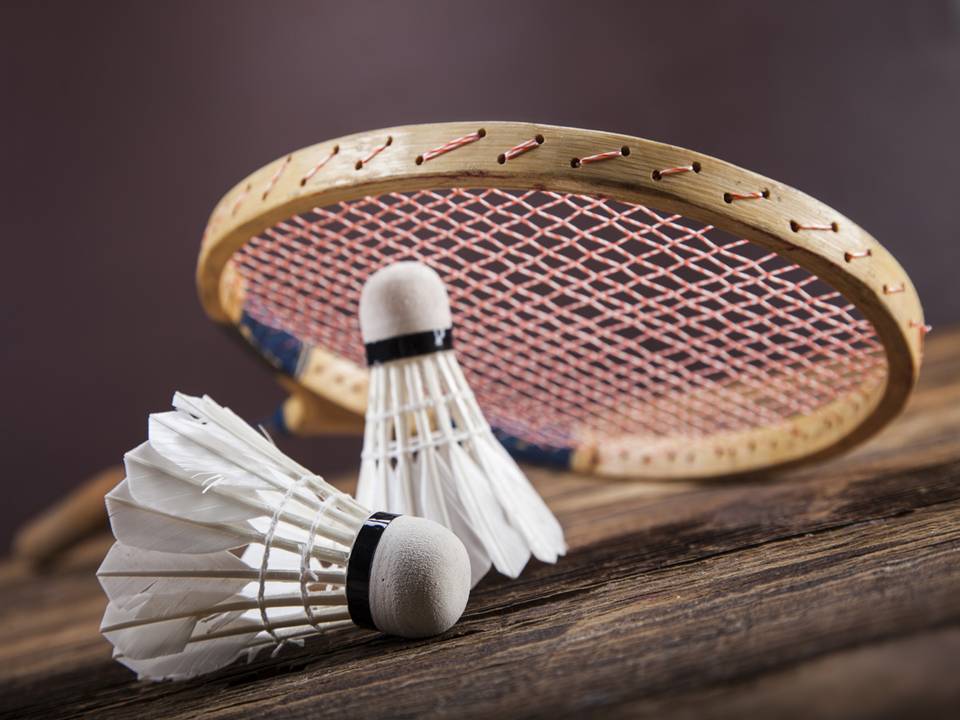 badminton ball and racket