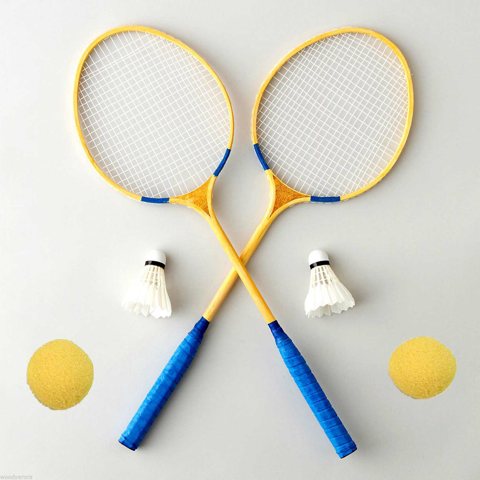 Buy Export Quality Wooden Badminton And Ball Badminton Rackets Pair By