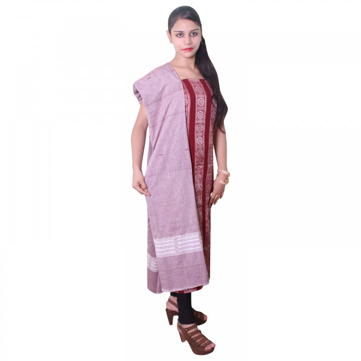 Buy Kadambini Saree Sambalpuri Handloom pure cotton unstitched Dress