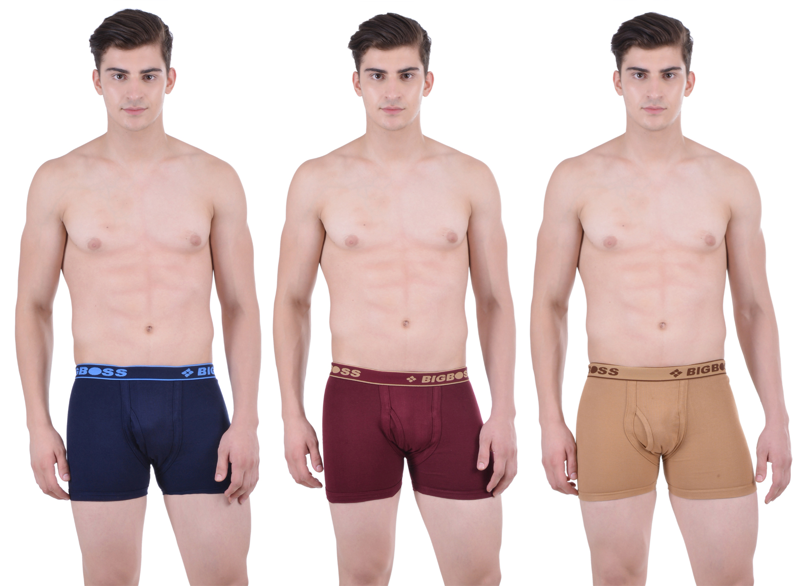 Pack of 3 Dollar Bi gboss Men's Premium Multi Colour Interlock Trunk