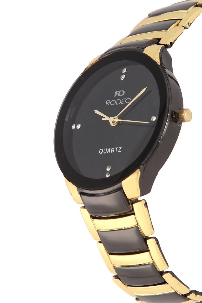 Buy RODEC golden black raddo mens watch Online @ ₹499 from ShopClues