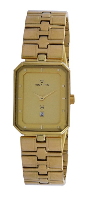 Buy Maxima Quartz Gold Rectangle Men Watch 07351CMGY Online 1195 from ShopClues