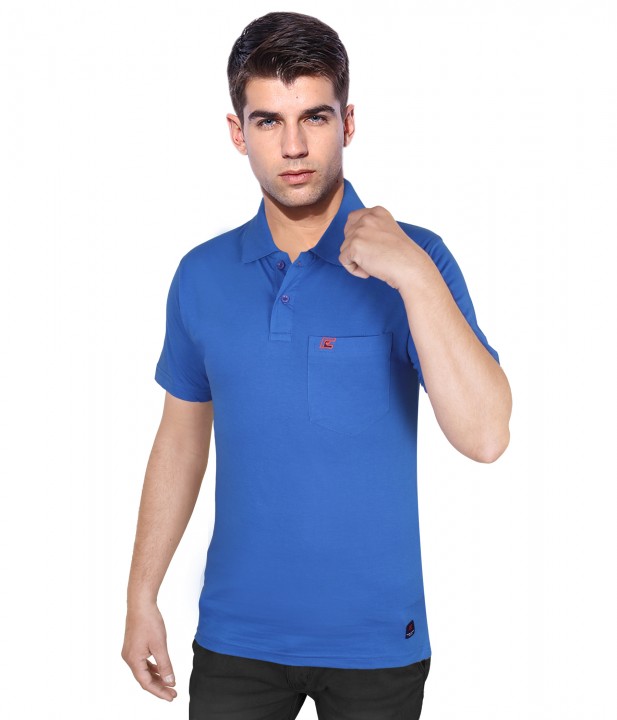 Buy Ranger Plain collar T shirt -COMBO Pack - Navy Blue Sky Blue Online ...