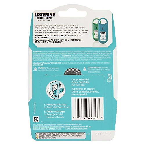 Buy Listerine Pocketpaks, Cool Mint, 72 Count - 2 Packs Online @ ₹1794 ...