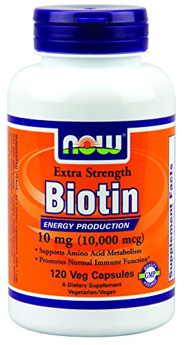 Buy Now Foods Biotin Extra Strength Veg Capsules, 10 mg, 120 Count ...