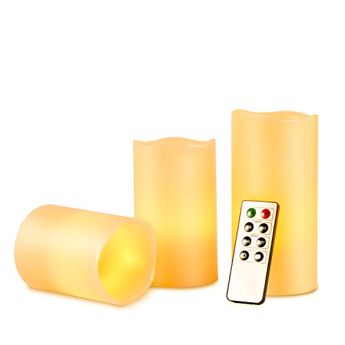 Buy Kohree Battery Operated Flameless Pillar Candles w/Remote & Timer