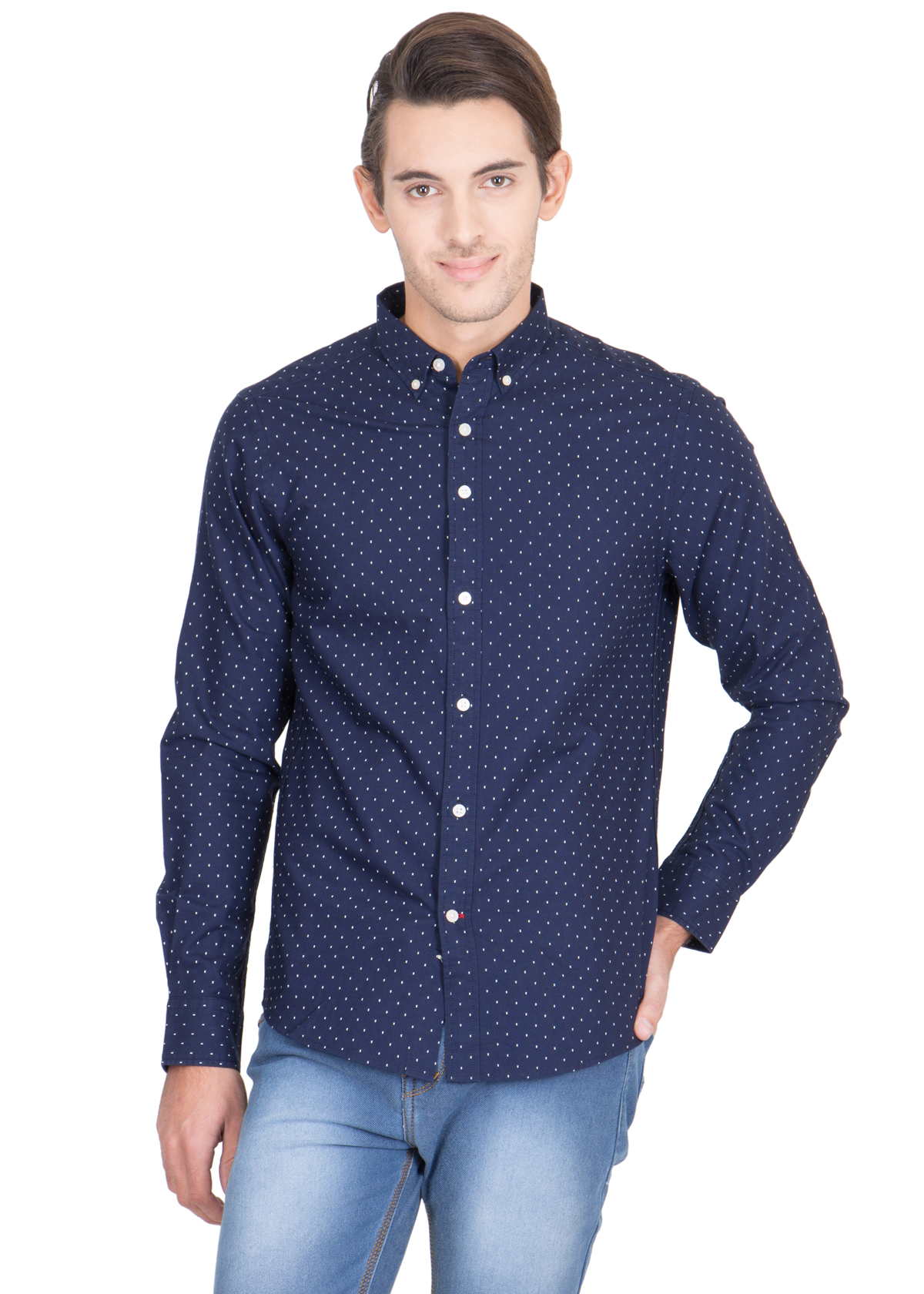 Buy Red Tape Blue Button Down Full sleeves Casual Shirt For Men Online ...
