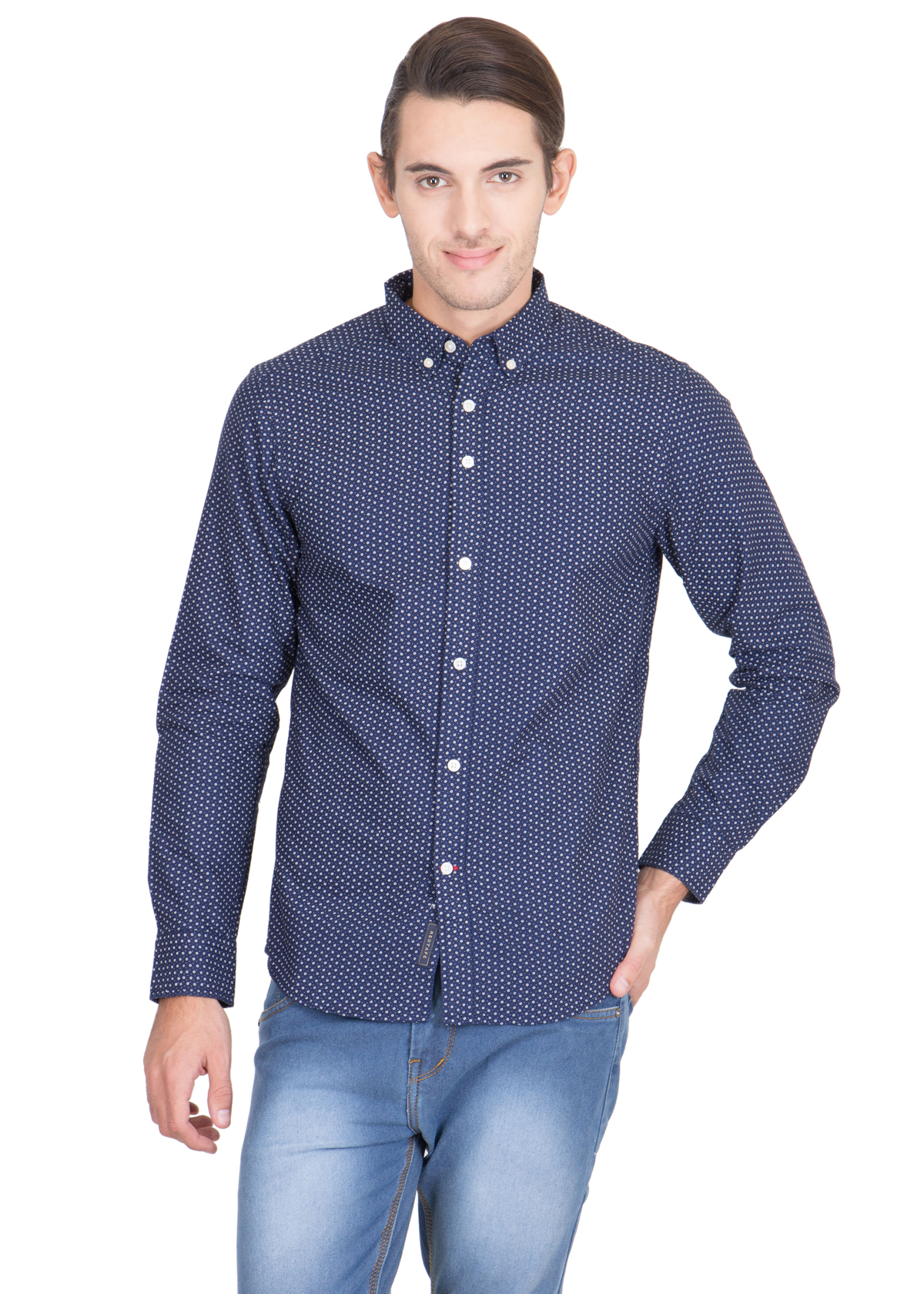 Buy Red Tape Blue Button Down Full sleeves Casual Shirt For Men Online ...