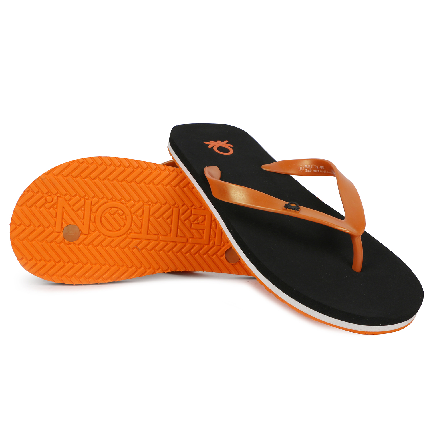 Buy UCB Mens Black And Orange Flip Flops Online @ ₹499 from ShopClues