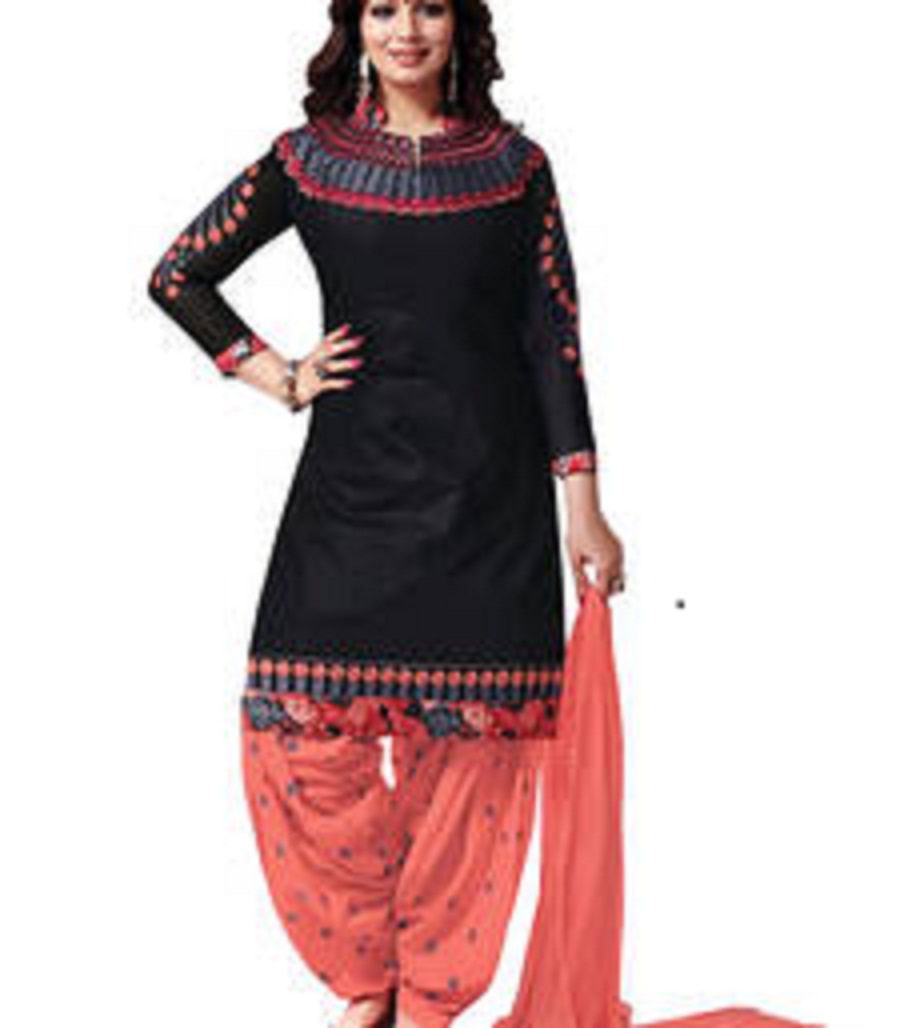 Black Satin Punjabi Suit 182954