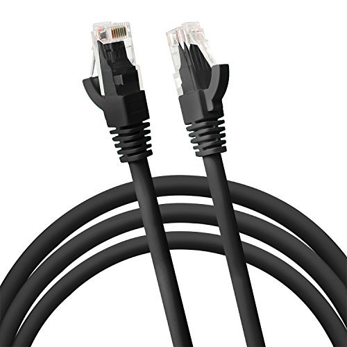 Cat6 RJ45 Fast Network Cable 100 Feet Black connects