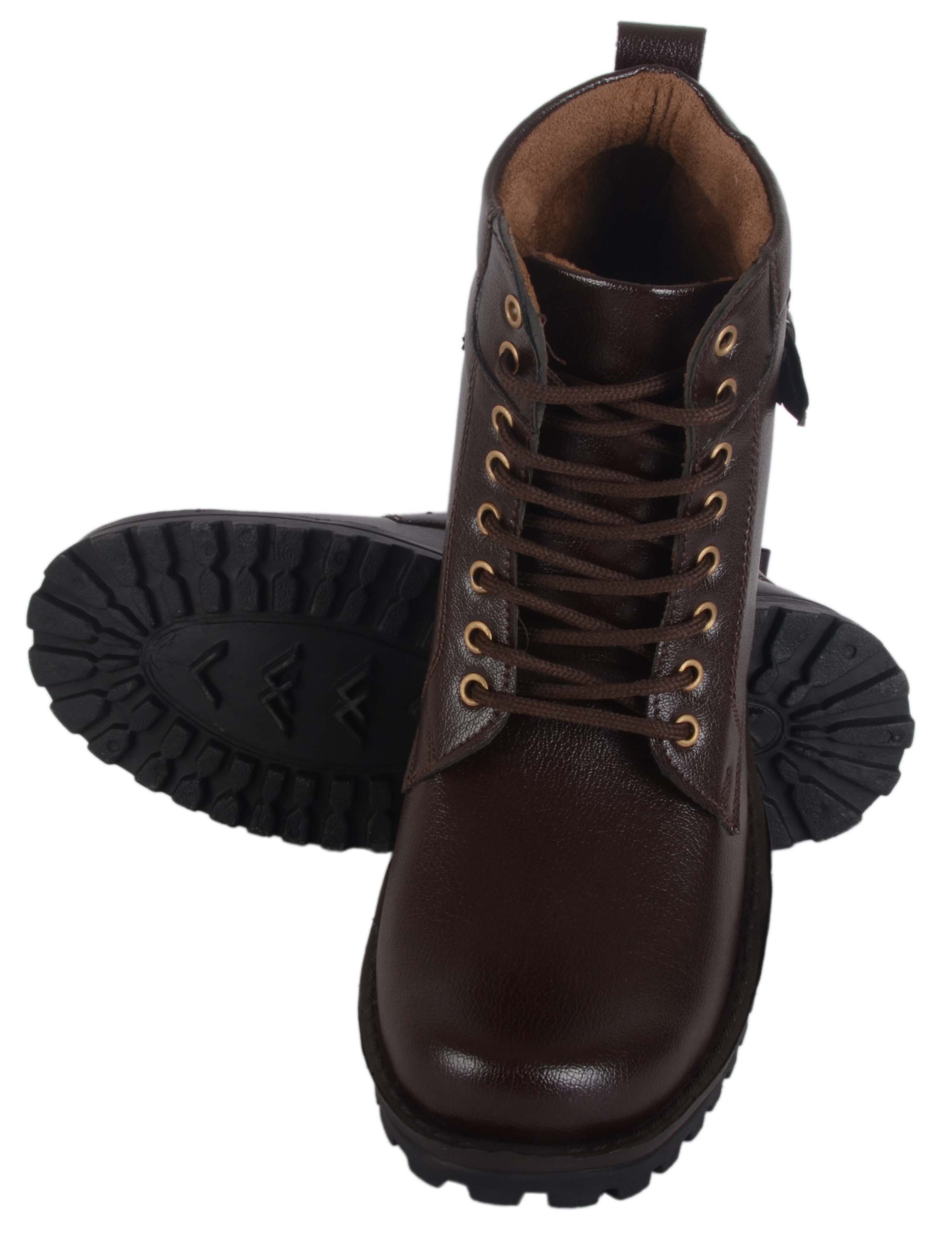 brown laceup boots