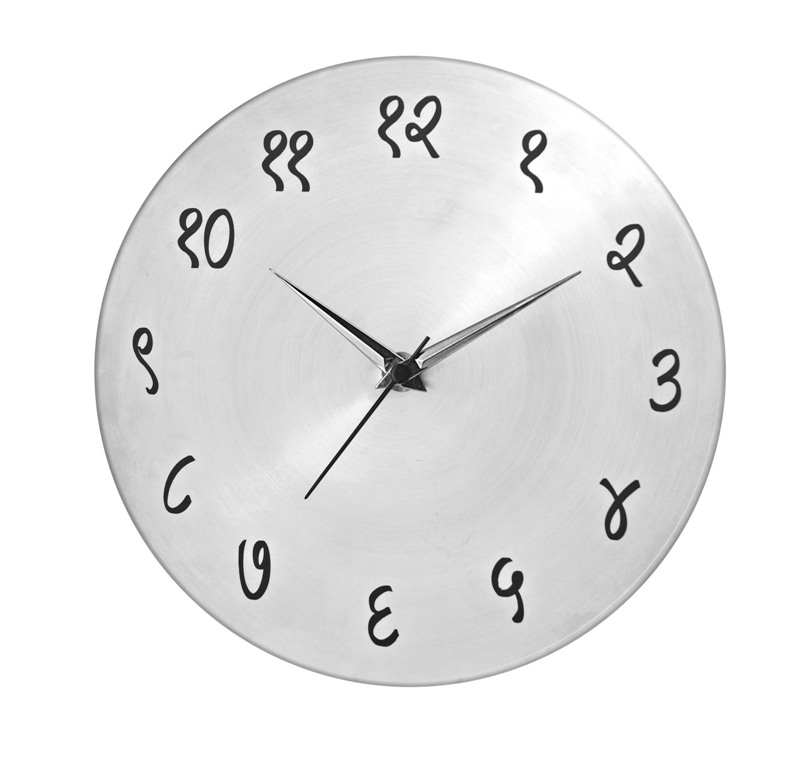 Shop Stainless Steel Wall Clock in Hindi Numbers Online Shopclues