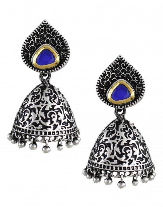 Buy Zaveri Pearls Exquisite Oxidised Jhumki Earring - ZPFK5695 Online 