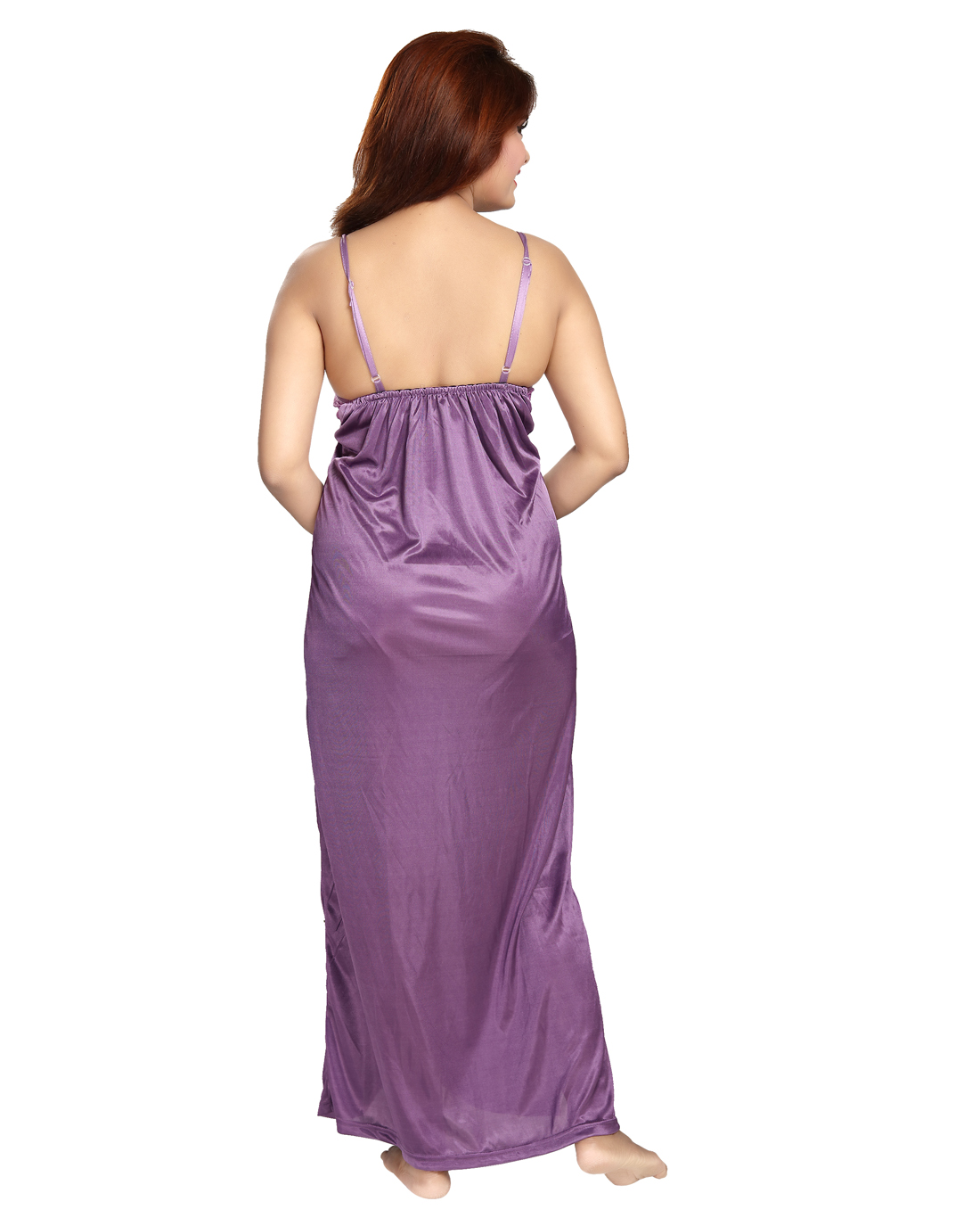 Buy Be You Fashion Women Satin Purple Lace 2 Piece Nighty Set Online ₹539 From Shopclues 