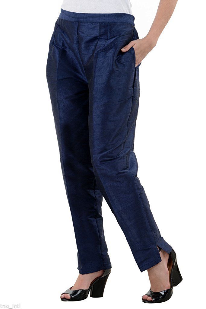 Buy cigarette pants/women trousers pants/Navy Blue color pants/ ladies ...