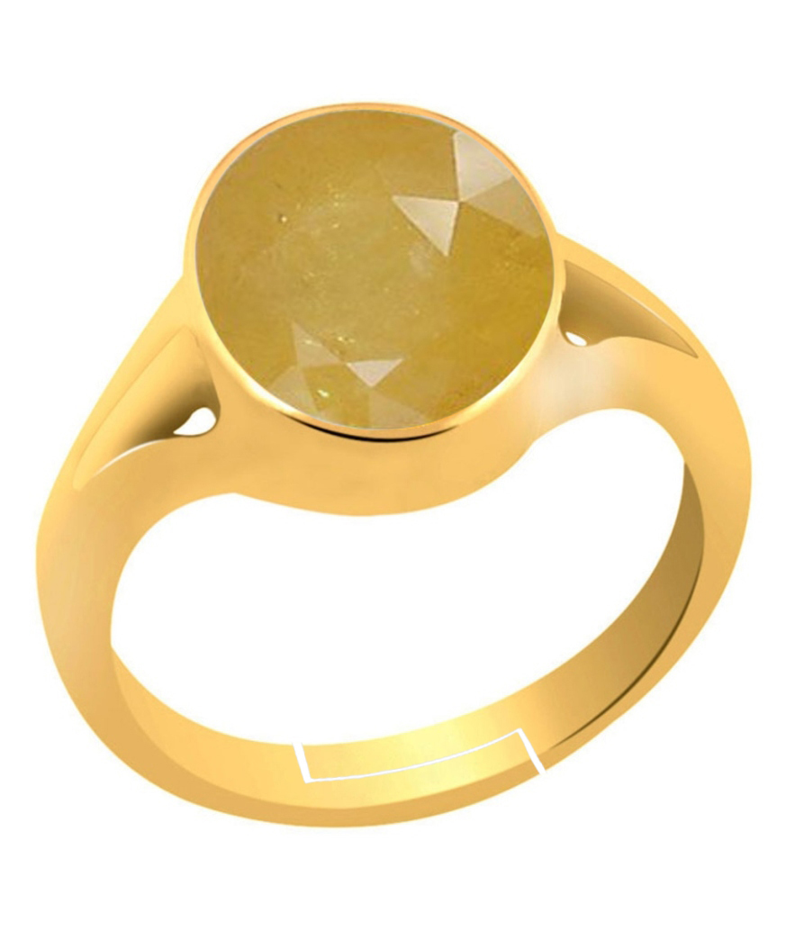 Buy 6.5 CARAT OR 7.25RATTI NATURAL YELLOW SAPPHIRE RING(PUKHRAJ) SILVER