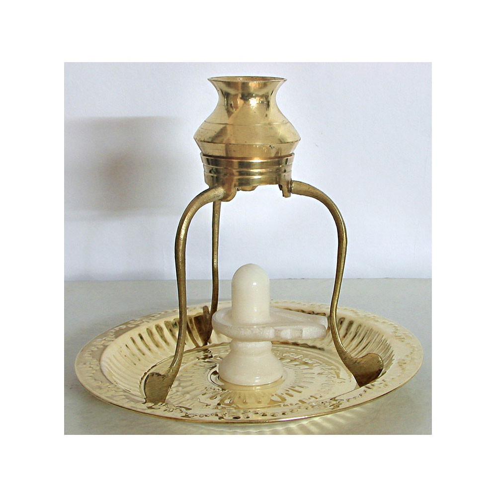 Buy Haridwar Astro Brass Shivling with Sheshnag and White Stone Ling 4 ...