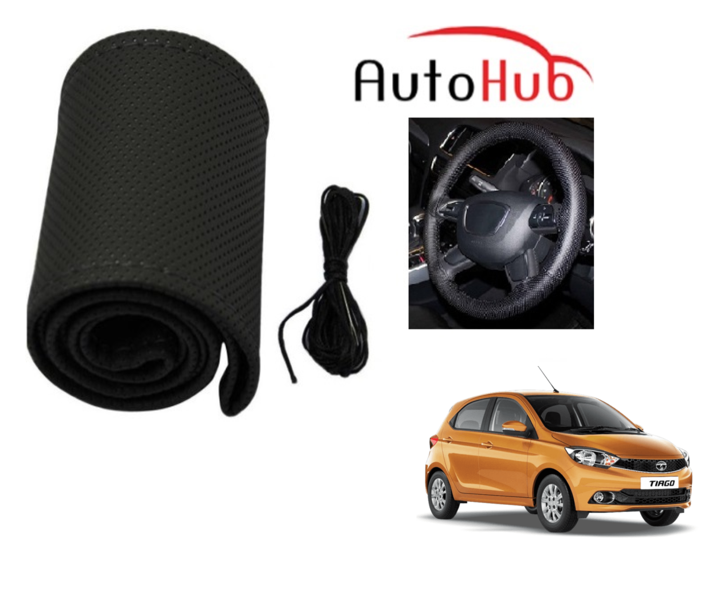 Buy Auto Hub Premium Quality Car Steering Wheel Cover For Tata Tiago