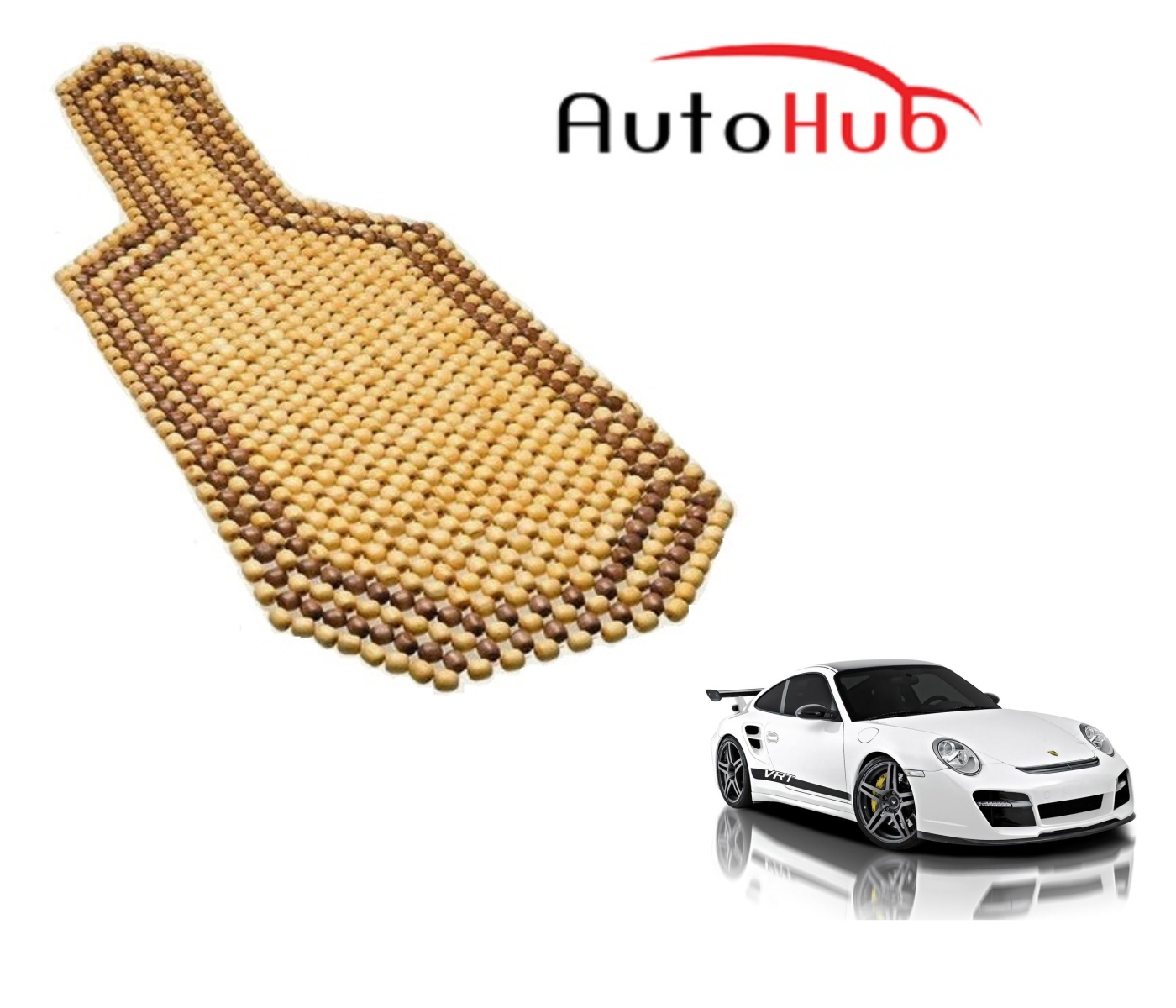 Buy Auto Hub Premium Quality Car Wooden Beads Seat Cover For Porsche Cayman Beige Online