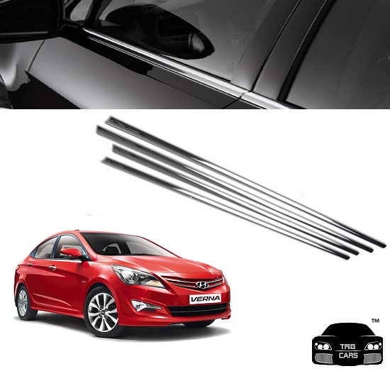 Buy Trigcars Hyundai Verna New Car Window Lower Garnish Chrome Online