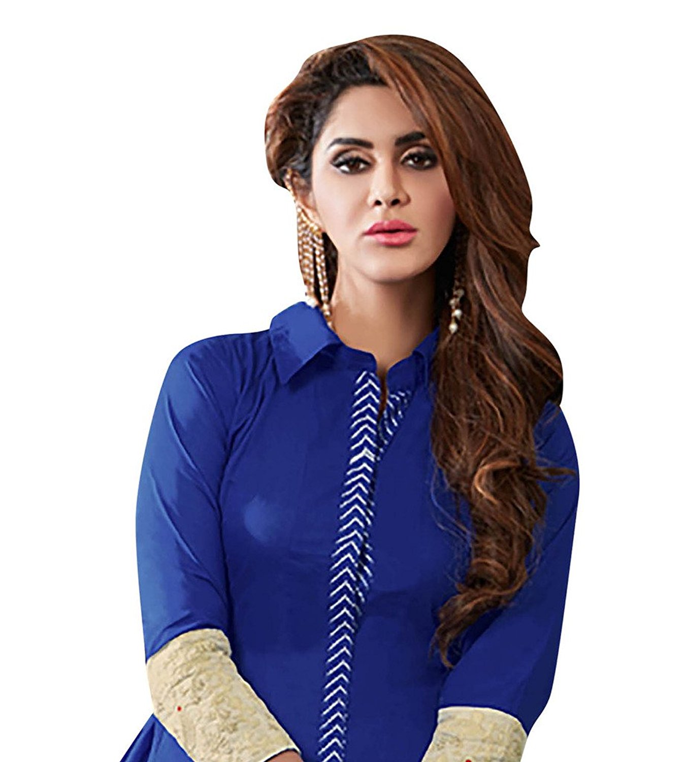 royal blue gown with dupatta