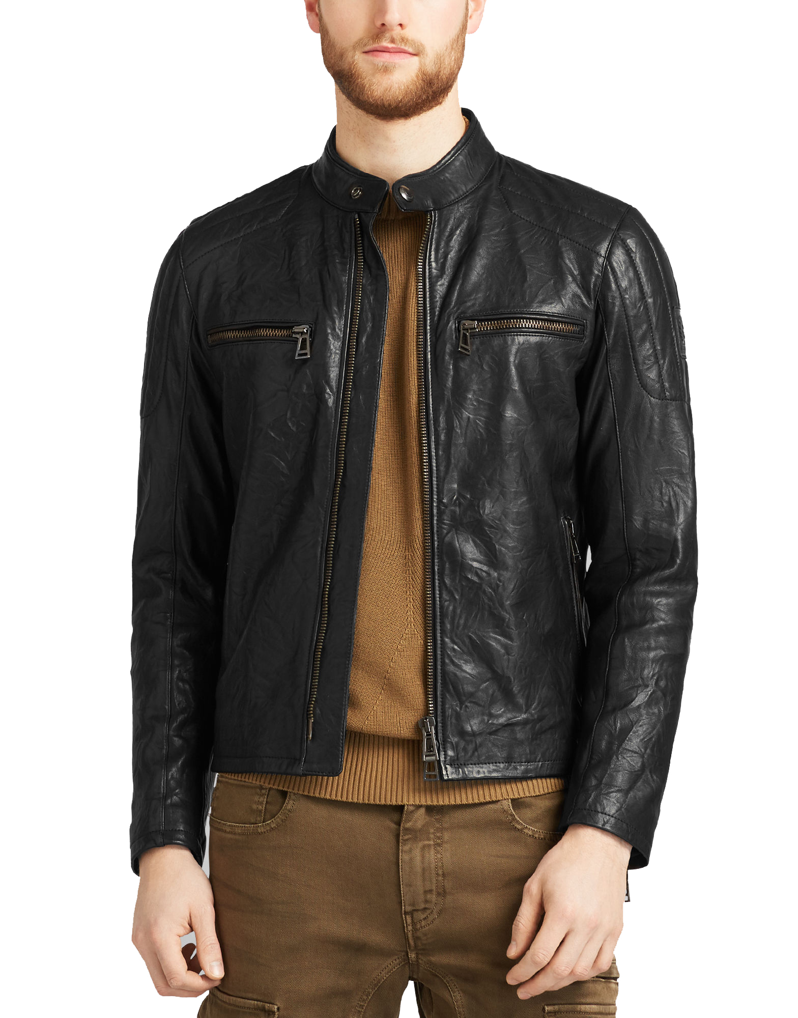 Buy Mozri Pure Genuine Leather Men's Jacket Online @ ₹7499 from ShopClues