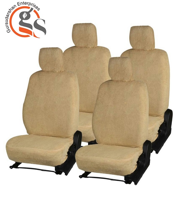 Buy GS-Fixed Front Headrest Beige Towel Car Seat Cover For Maruti ...