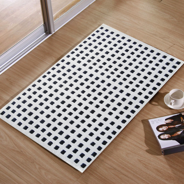 Buy Indian Heritage Black And White Cotton Rug For Bedroom Size 60X90