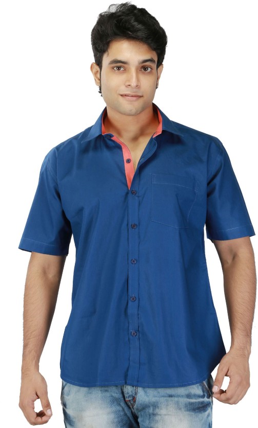 Buy Relish Blue Button Down Half Sleeve Formal Shirt For Men's Online ...