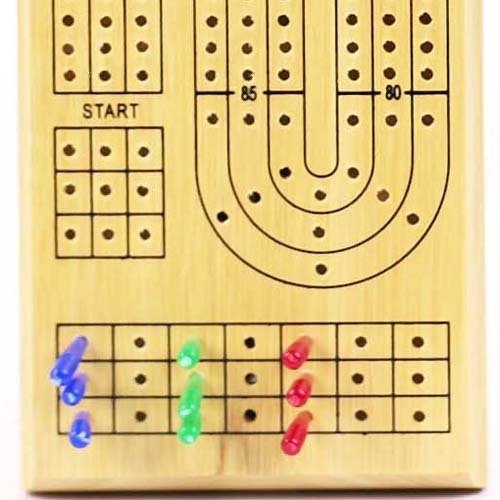 Triple Track Wooden Cribbage Board - 15" X 12" X 1" With Score Pegs, Classic Game Board - View #8